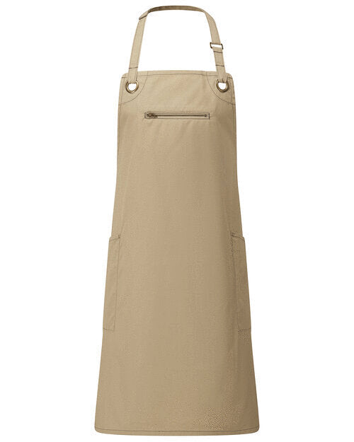 Barley Contrast Stitch Bib Apron (PR121)