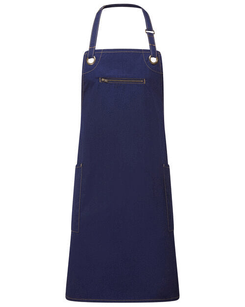 Barley Contrast Stitch Bib Apron (PR121)