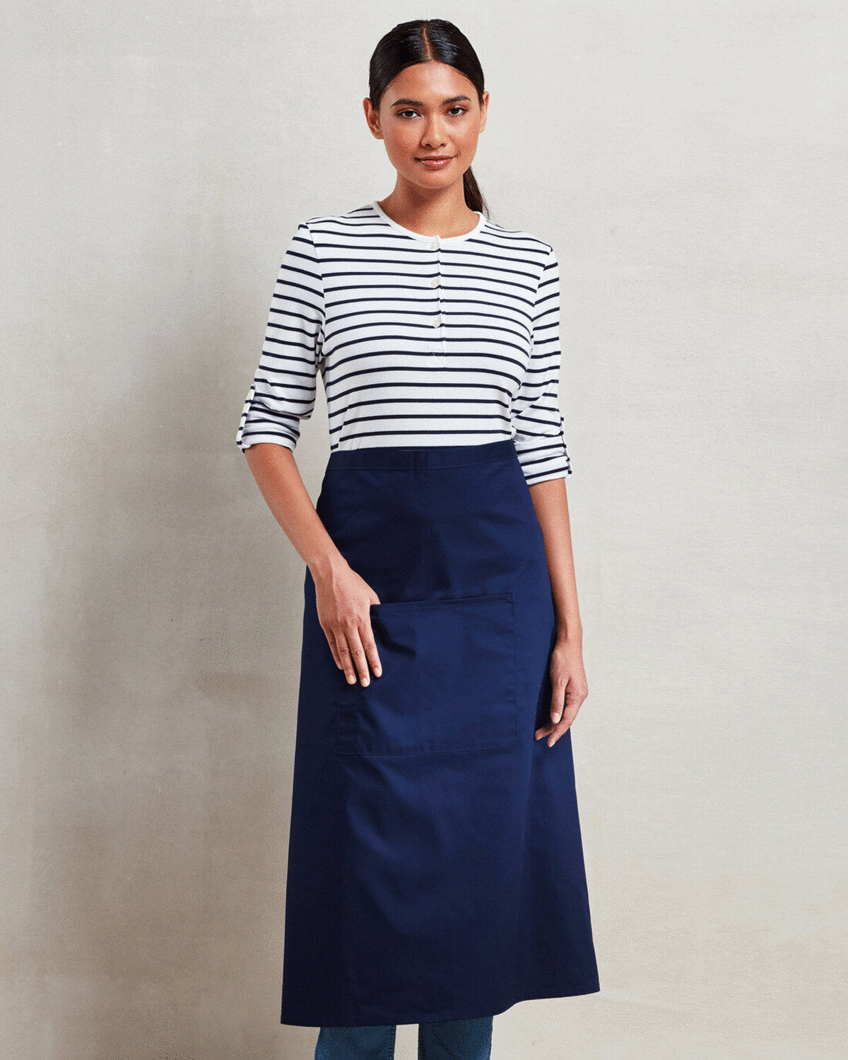 Colours Collection Long Length Apron with Pocket (PR158)