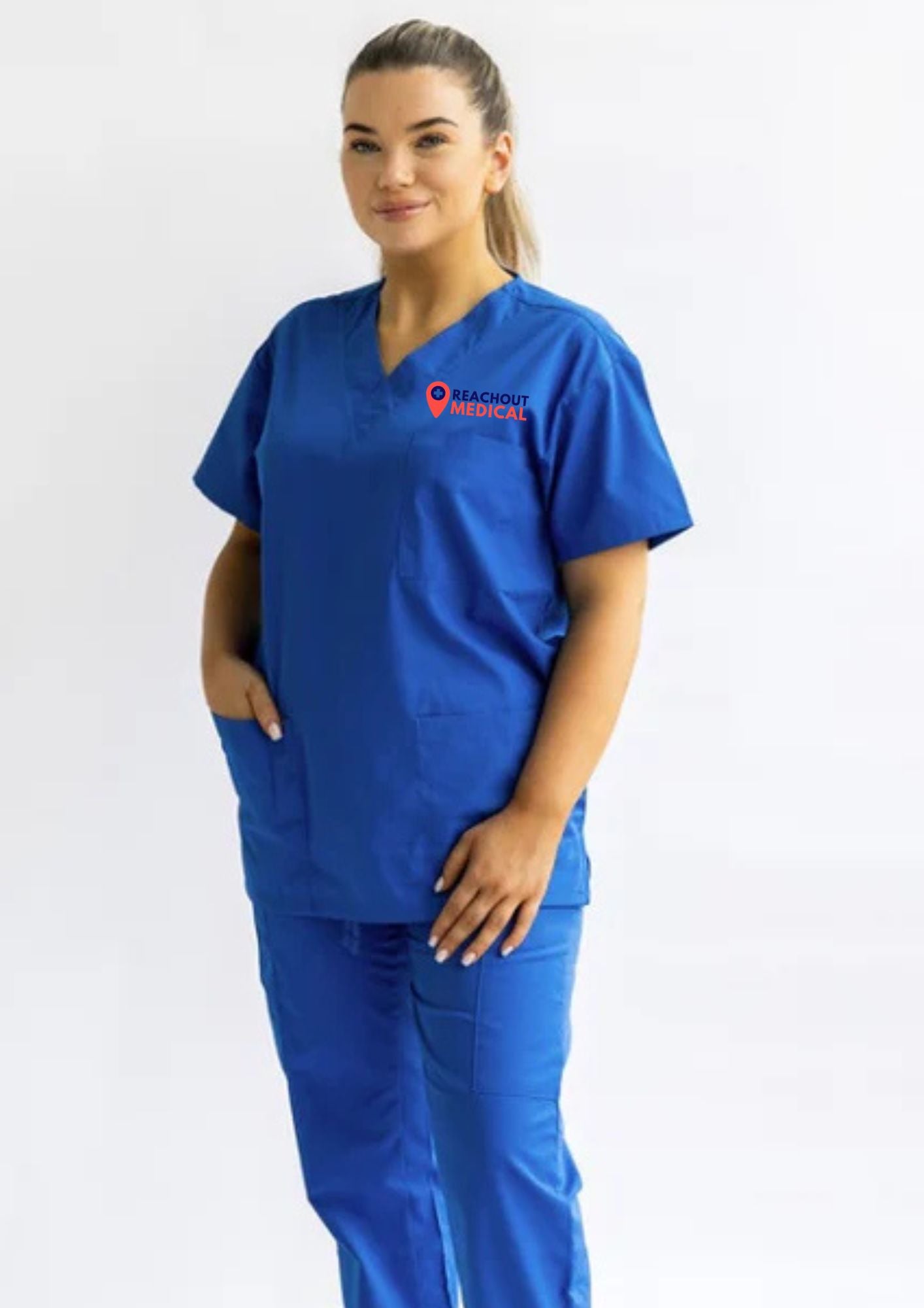 Reachout Medical royal blue scrub set