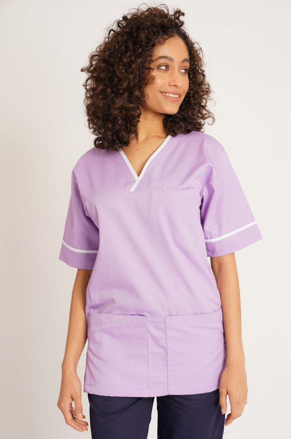 Contrast Trim Unisex Healthcare Scrub Tunic