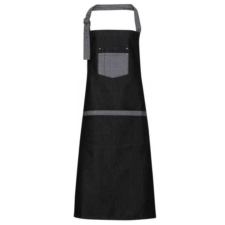 Premier Domain Contrast Denim Bib Apron (PR127)