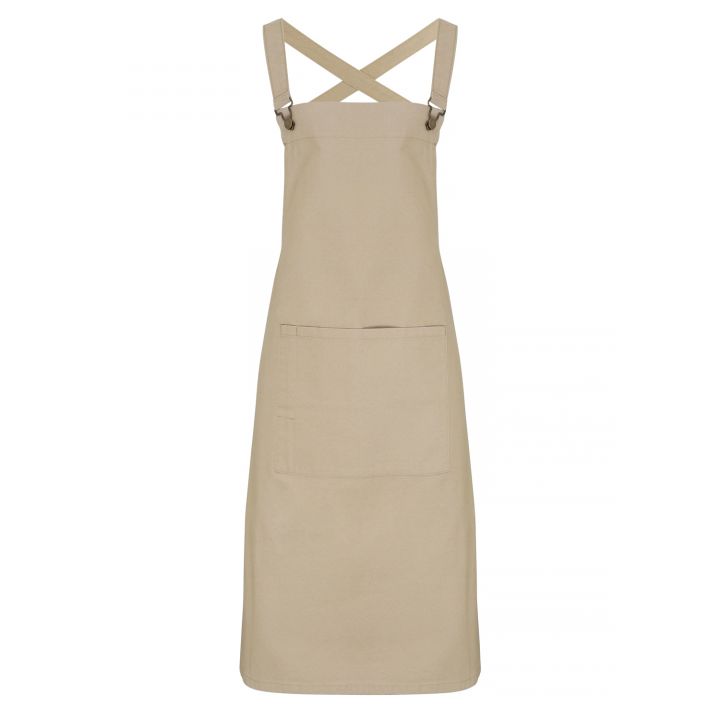 Cross Back Barista Bib Apron with Pocket (PR129)