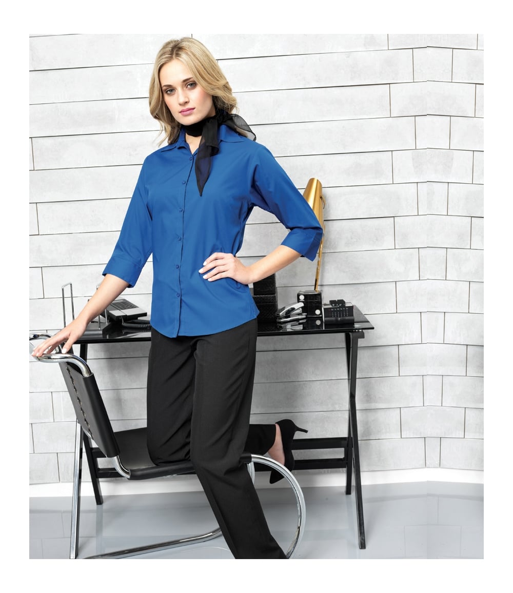 Ladies 3/4 Sleeve Poplin Blouse (PR305)