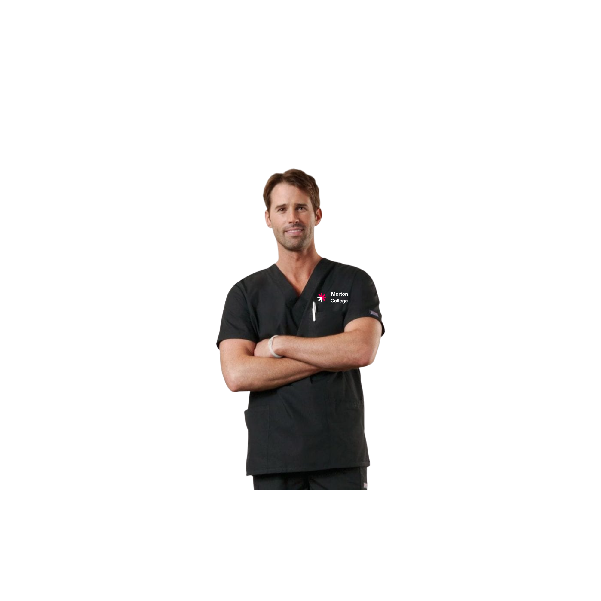 Merton College black 4876 scrub top