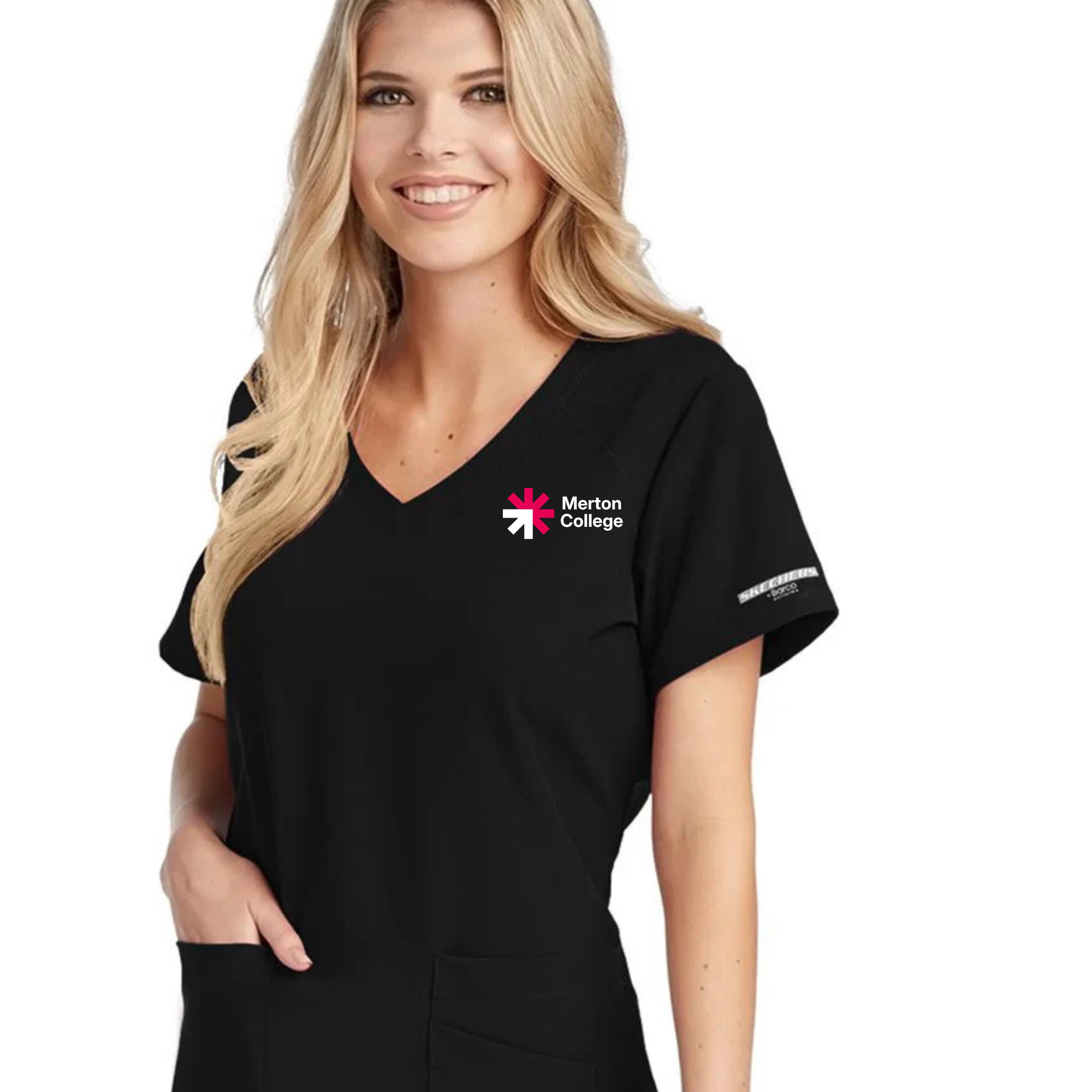 Merton College BLACK scrub tunic - STAFF