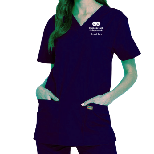 Middlesbrough College Social Care scrub set navy