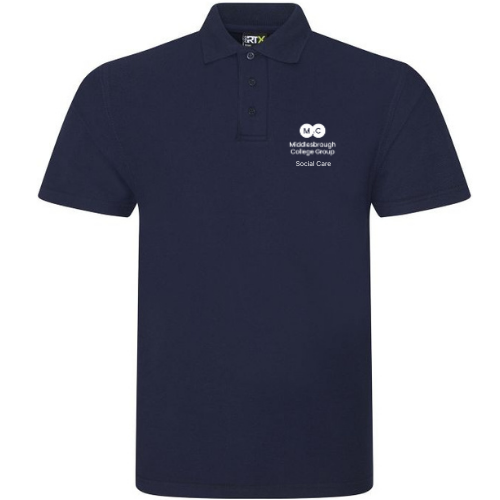 Middlesbrough College Social Care navy polo shirt