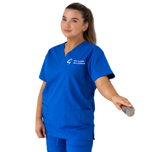 The Sunrise Recruitment Scrubs UK PRO set of top and trousers - Royal - Unisex