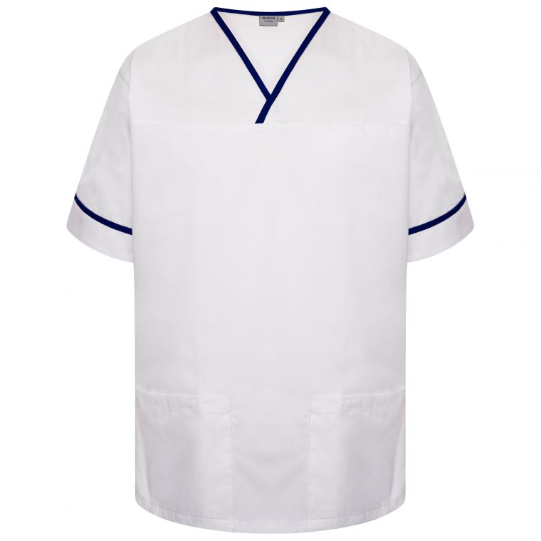 Contrast Trim Unisex Healthcare Scrub Tunic