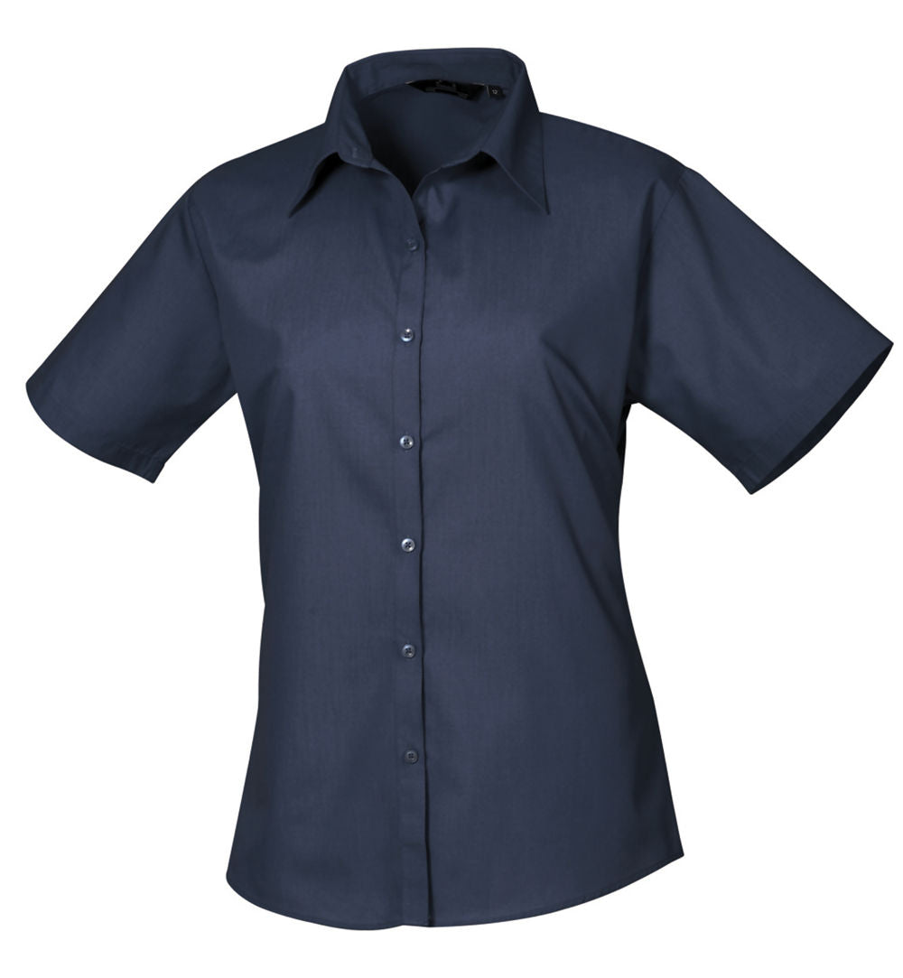 Ladies Short Sleeve Poplin Blouse (PR302)