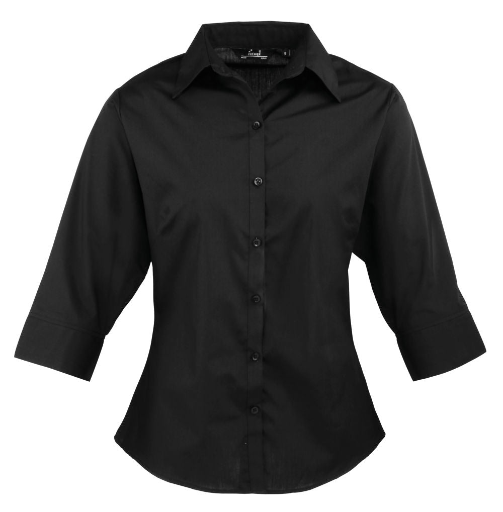 Ladies 3/4 Sleeve Poplin Blouse (PR305)