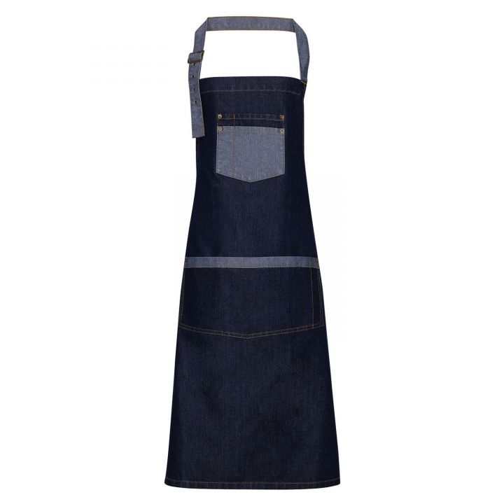 Premier Domain Contrast Denim Bib Apron (PR127)