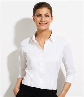 Ladies 3/4 sleeve poplin blouse (PR305)