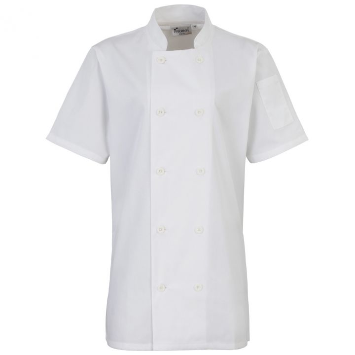 Premier Ladies Short Sleeve Chefs Jacket
